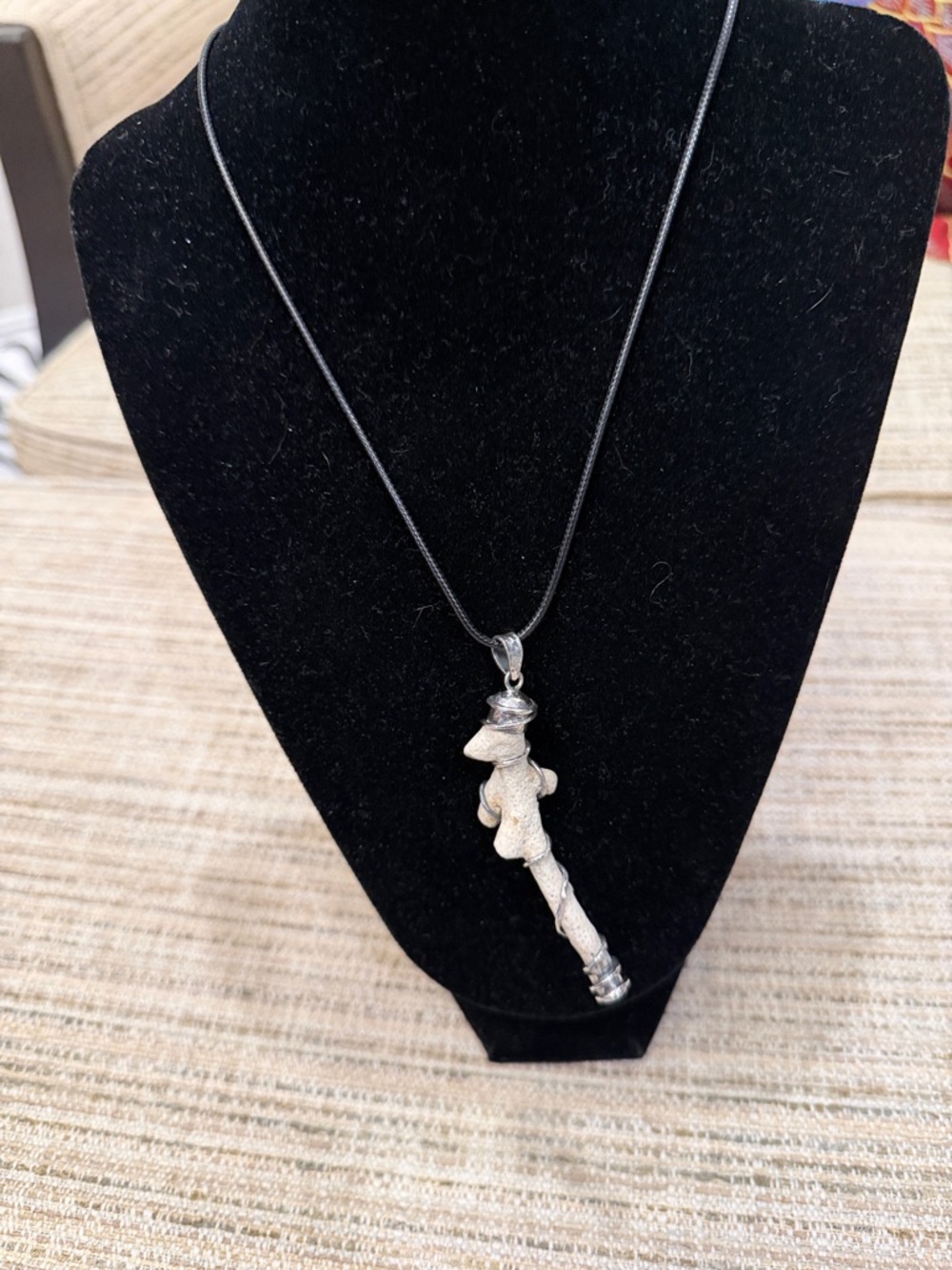 Handmade in Bali Coral and Sterling Silver Pendant